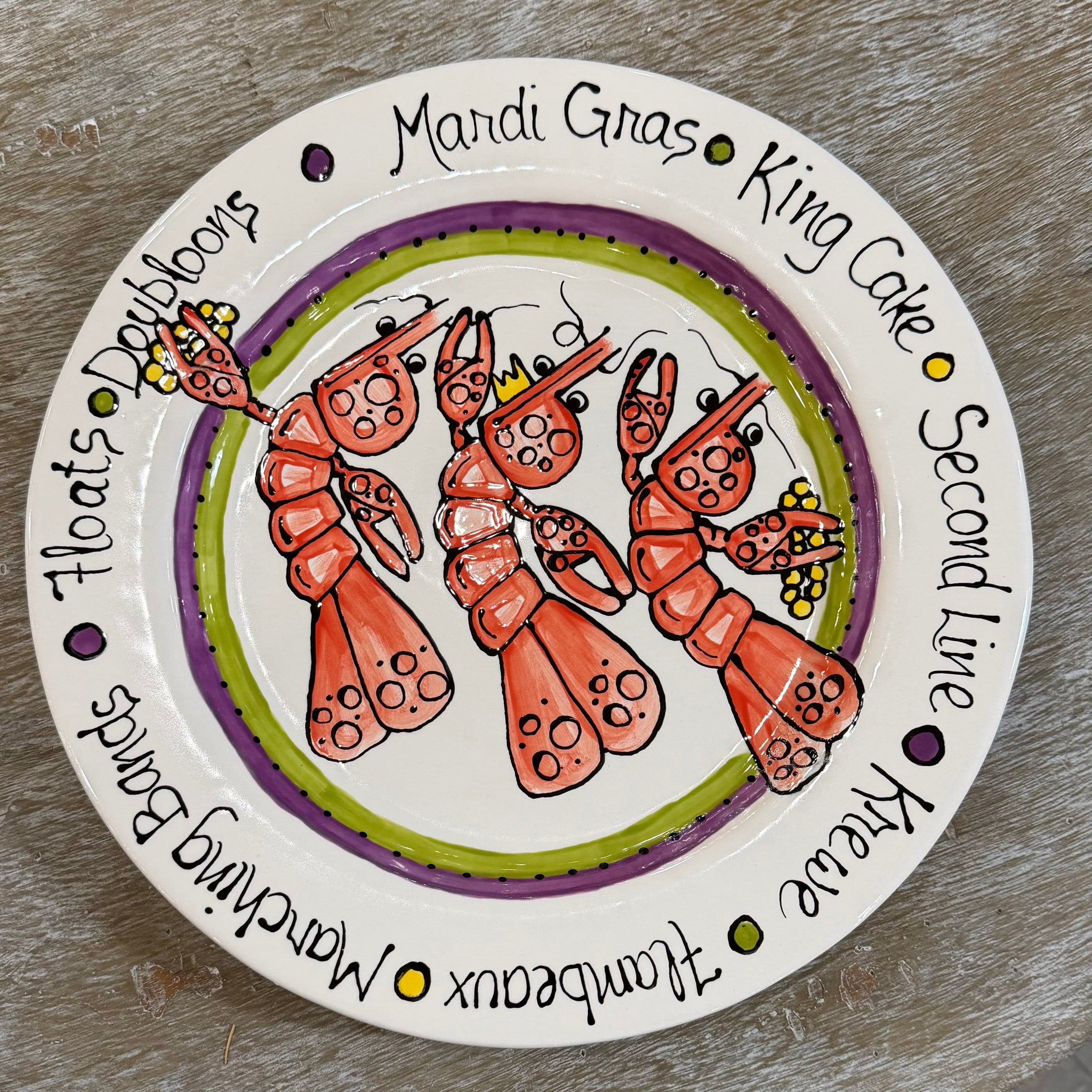 Jan Salzer Art Mardi Gras Crawfish Plate - Little Miss Muffin Children & Home