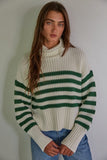 By Together Striped Knit Turtleneck Pullover Sweater