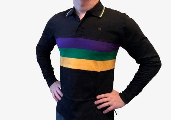 Mardi Gras Creations Mardi Gras Creations Black Chest Stripe Adult Long Sleeve - Little Miss Muffin Children & Home