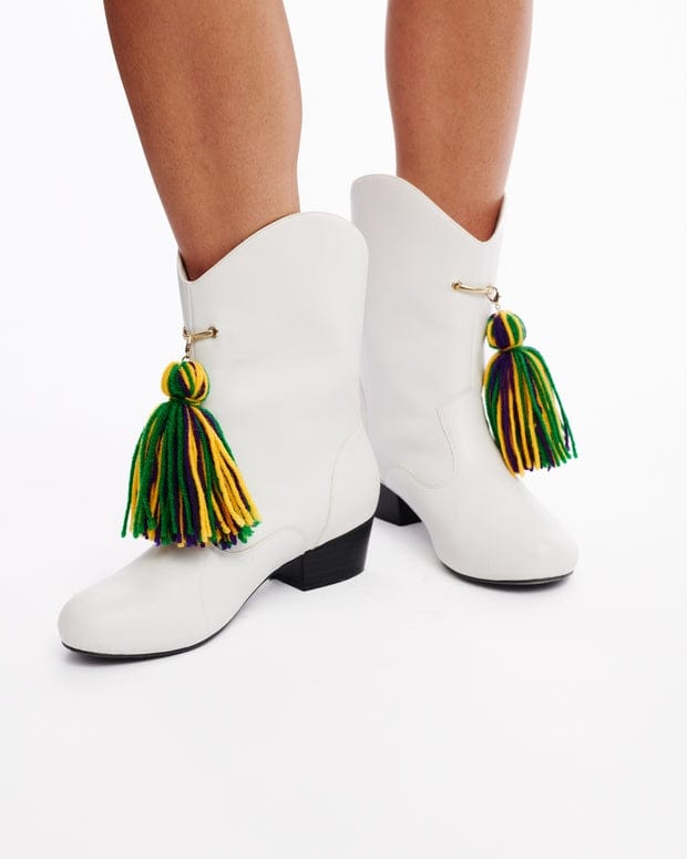 Women's Marching Boots with Mardi Gras Tassels