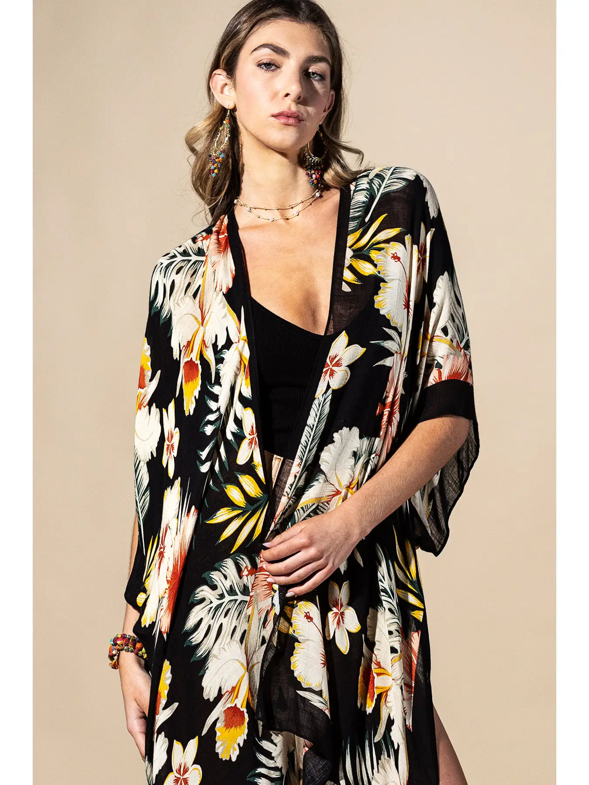 Tropical Garden Viscose Kimono