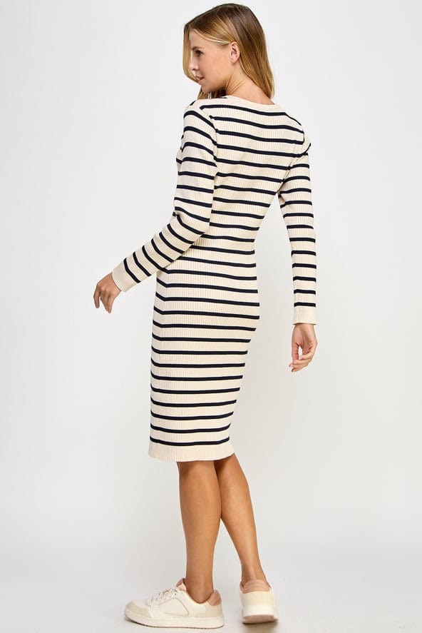 Ellison Ellison Long Sleeve Striped Sweater Dress - Little Miss Muffin Children & Home