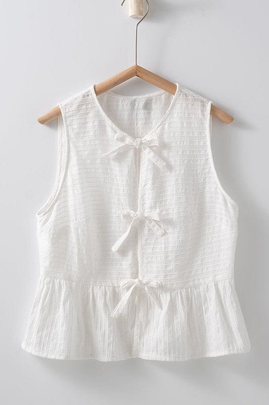 Urban Daizy Urban Daizy Triple Bow Front Sleeveless Babydoll Top - Little Miss Muffin Children & Home