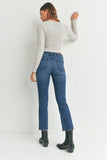 Just Black Denim High Rise Crop Flare in Dark Denim