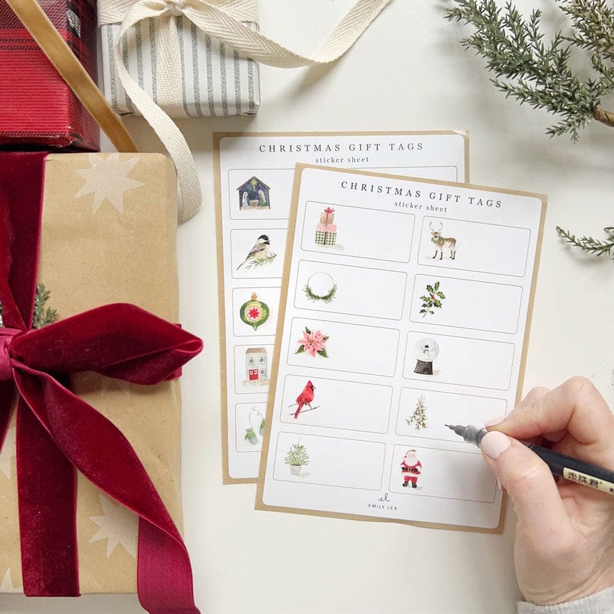 Emily Lex Studio Emily Lex Studio Christmas Gift Tag Sticker Sheets - Little Miss Muffin Children & Home