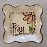 Heartfelt Traditions Small Candle Plate, AW Flower Pray