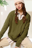 La Miel Lightweight V-Neck Sweater in Olive