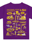Vive La Fete Vive La Fete LSU Tigers Hand Sketched Boys Purple Short Sleeve T-Shirt - Little Miss Muffin Children & Home