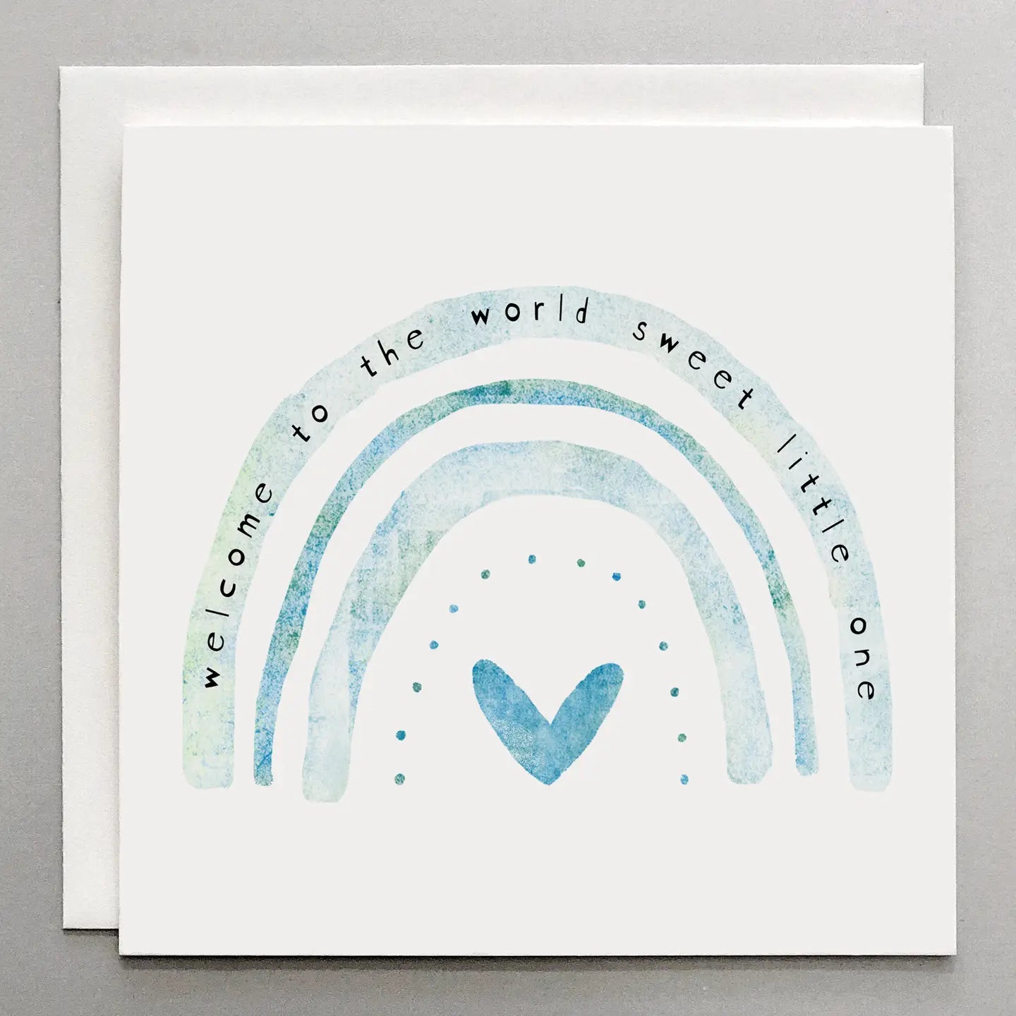 Welcome To The World Blue Rainbow- Baby Card
