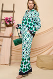 Cezele Geometric Print Pants Set