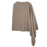 Fashion City Light Tone Solid Diamond Shape Scarf Poncho, Taupe