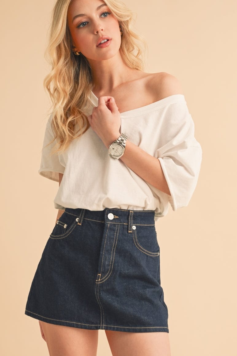 Aemi + Co Aemi + Co Ellin V-Neck Top in White - Little Miss Muffin Children & Home