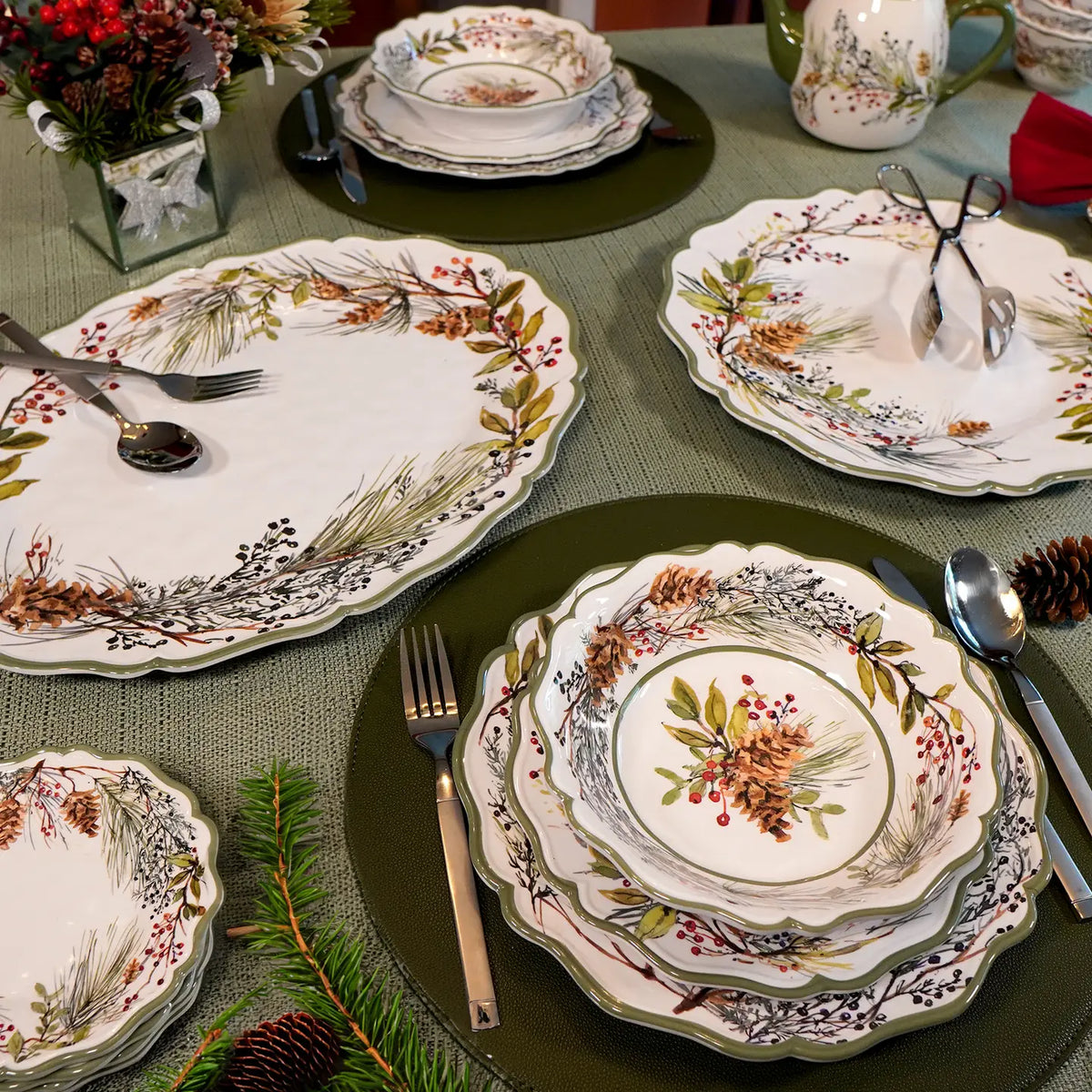Winters Forest Christmas Heavyweight Melamine Oval Platter