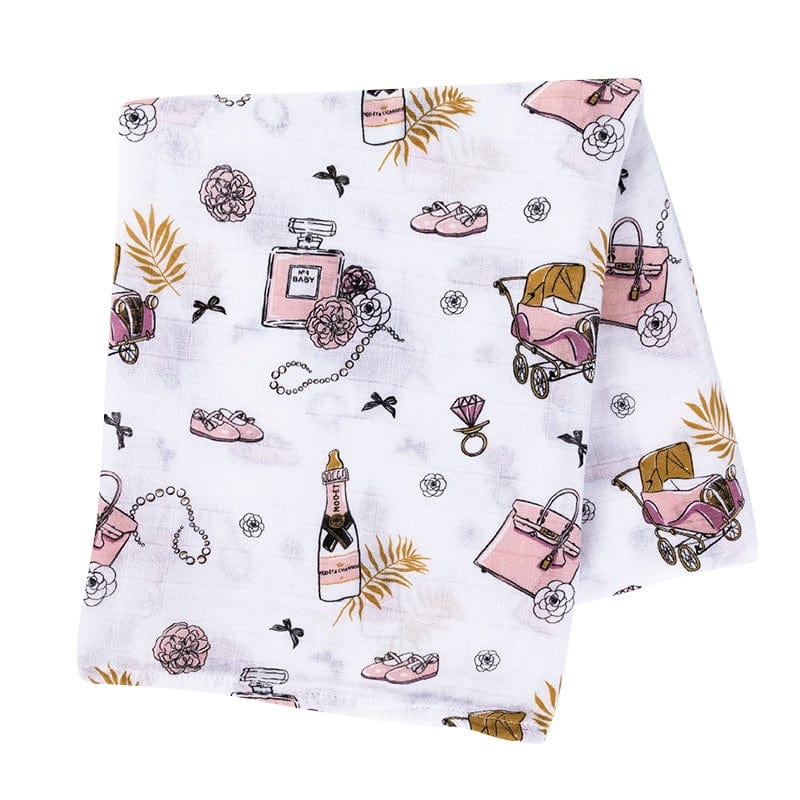 Little Hometown Little Hometown Champagne Dreams Swaddle Blanket Girls - Little Miss Muffin Children & Home