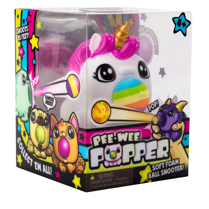 Pee Wee Unicorn Popper Mini Foam Ball Shooter