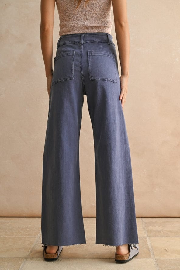 Miou Muse Straight Wide Leg Denim Pants in Dusty Blue - Little Miss Muffin Children & Home