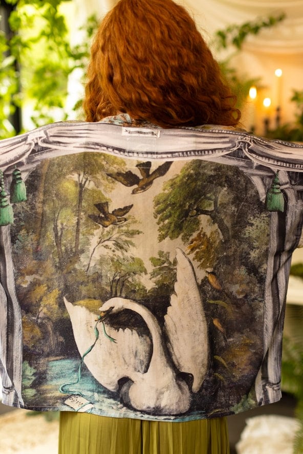 Market of Stars Market of Stars Theatre of Dreams Pixie Duster Cropped Kimono with Swan - Little Miss Muffin Children & Home