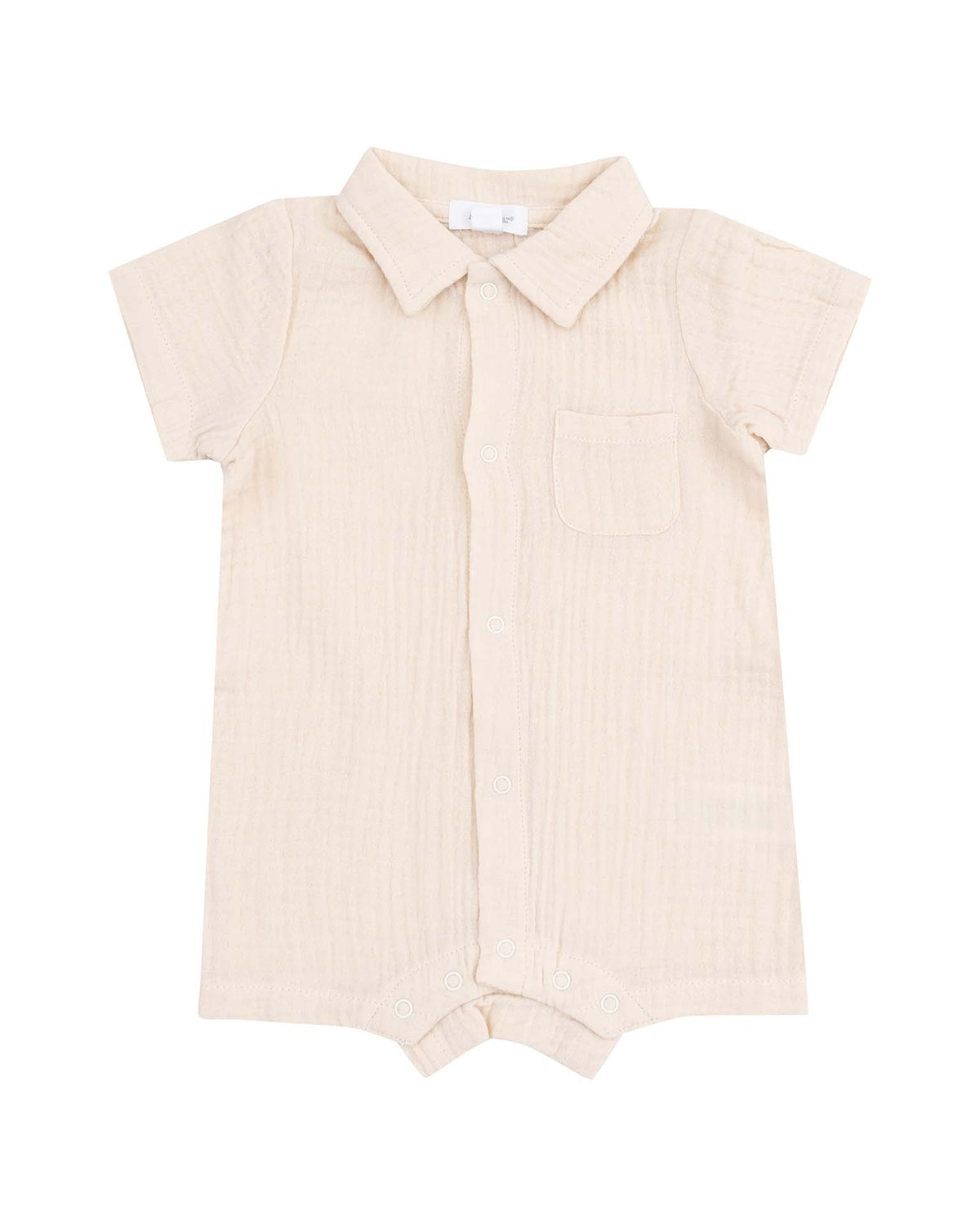 Angel Dear Angel Dear Solid Muslin White Swan Button Down Polo Shortie - Little Miss Muffin Children & Home