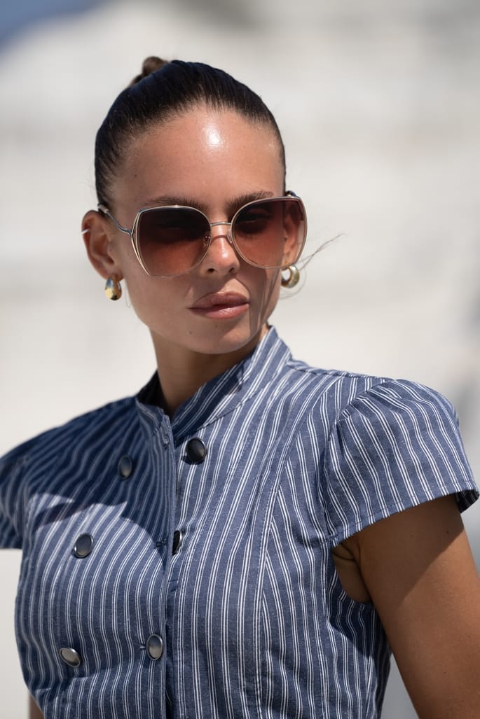 Margot Oversized Womens Sunglasses Gold/Brown