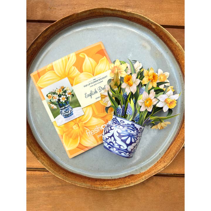 FreshCut Paper Mini English Daffodils Pop-up Greeting Card - Little Miss Muffin Children & Home