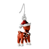 Rudolph with Santa Hat Christmas Hook Earrings