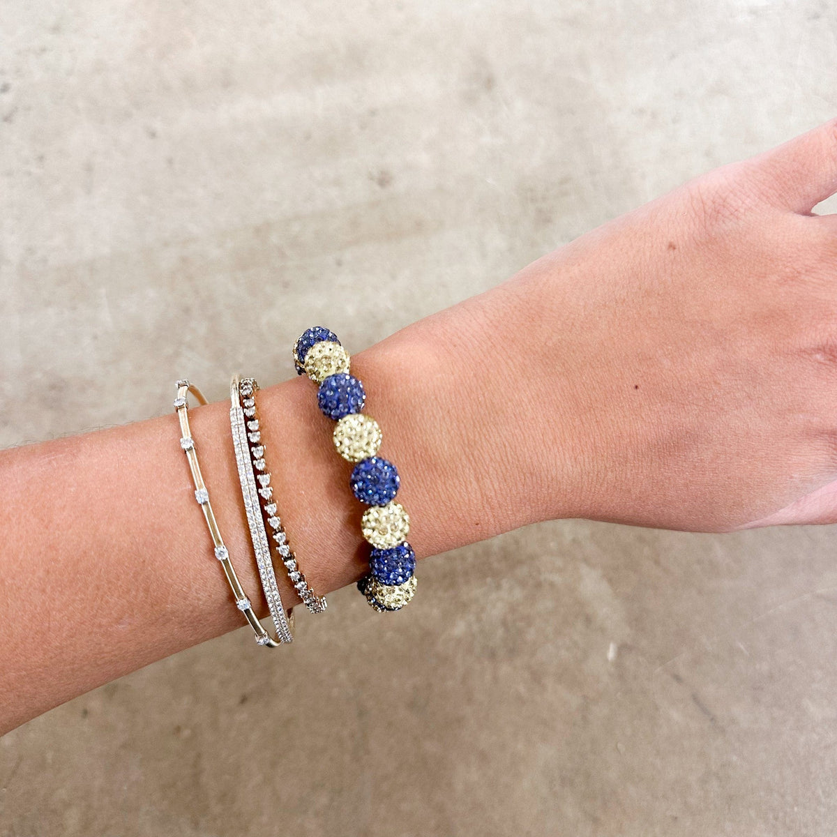 Geaux Luminous Purple & Gold Rhinestone Bacelet - Little Miss Muffin Children & Home