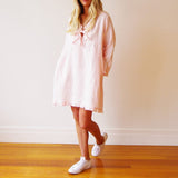 Who's Charlie Who's Charlie Mitsi Linen Dress Pale Pink - Little Miss Muffin Children & Home
