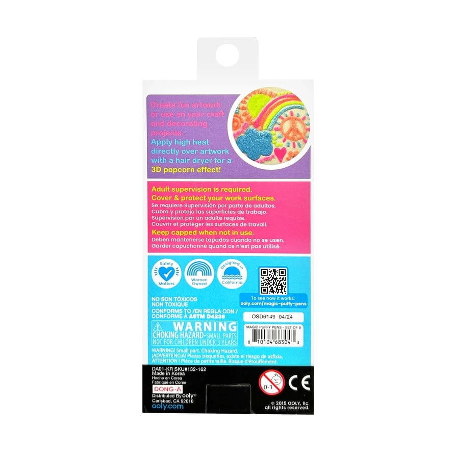 Ooly Ooly Magic Neon Puffy Pens, Set of 6 - Little Miss Muffin Children & Home