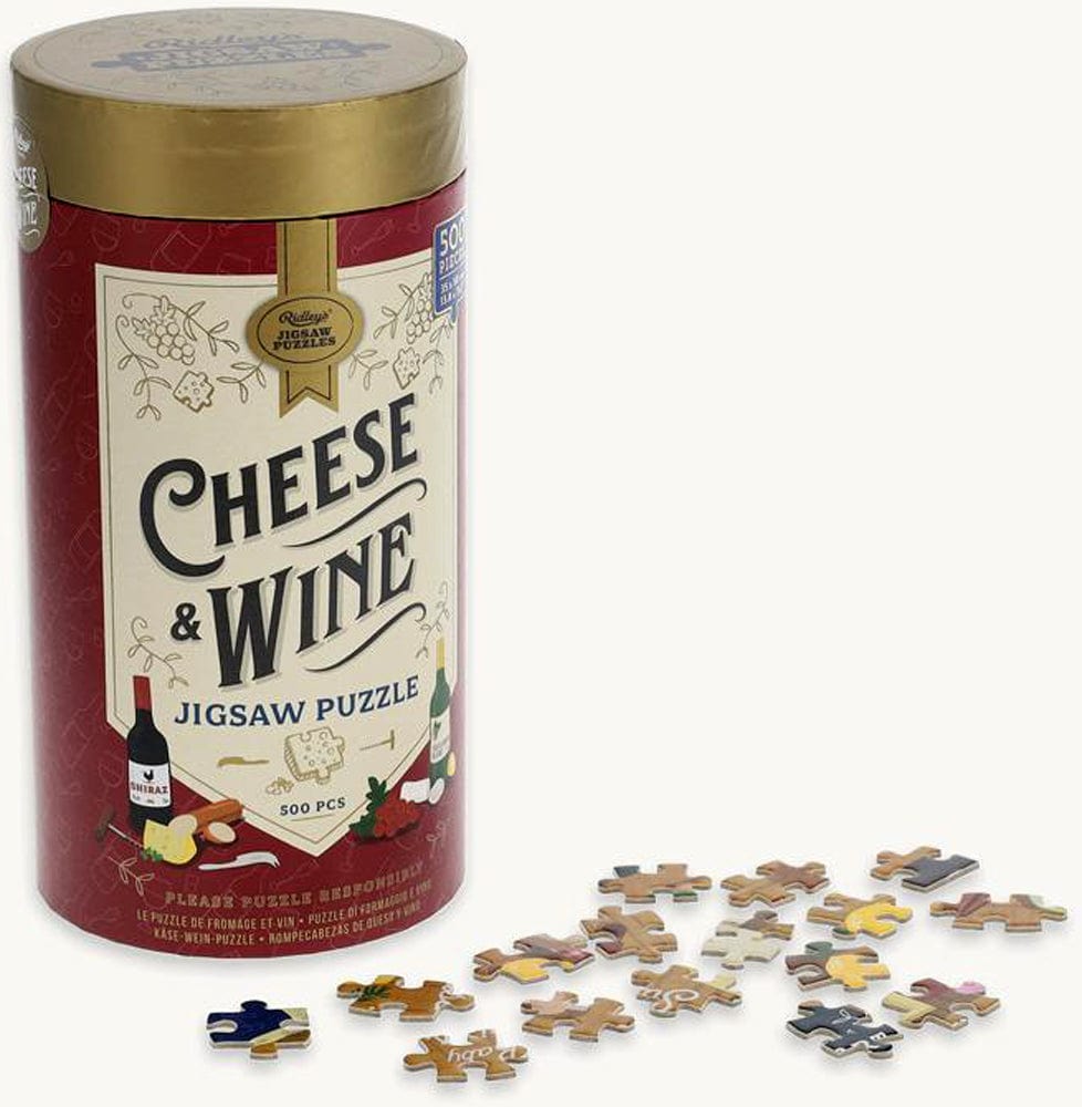 Hachette Book Group Cheese + Wine 500 Piece Jigsaw Puzzle in Canister - Little Miss Muffin Children & Home