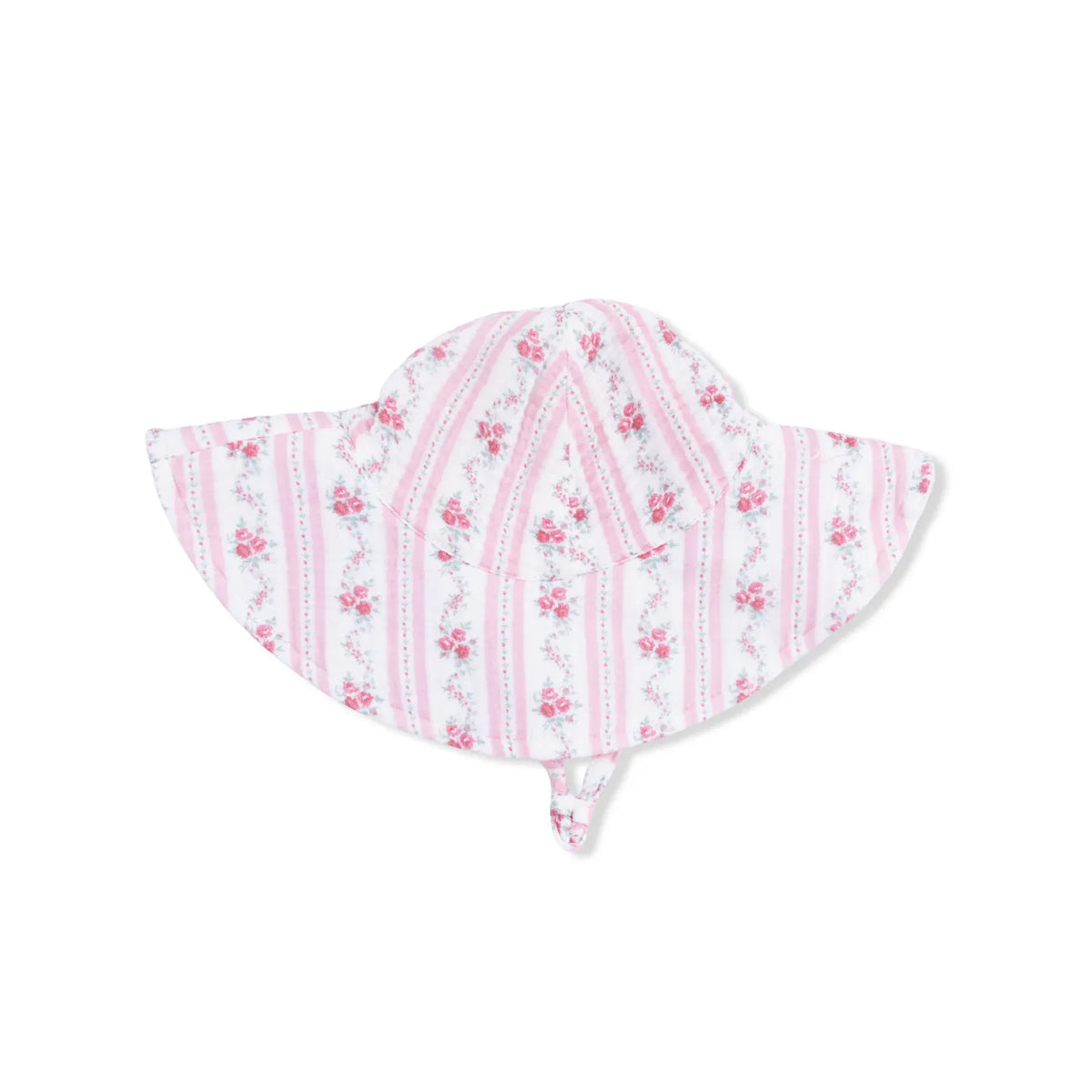 Winding Roses Stripe Wide Brim Sun Hat