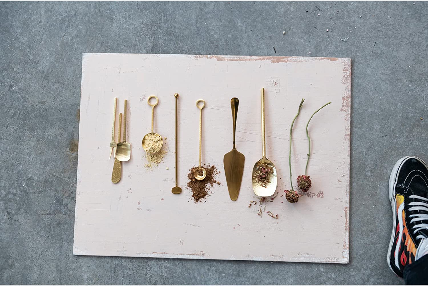 Bloomingville Bloomingville Gold Finish Hammered Stainless Steel Serving Spoon - Little Miss Muffin Children & Home