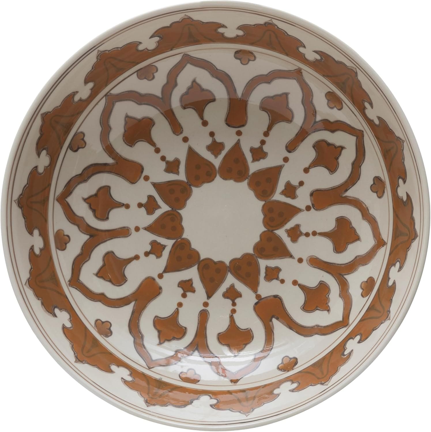 Creative Co-op Creative Co-op Hand Painted Stoneware Serving Bowl with Pattern - Little Miss Muffin Children & Home