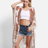 Fashion City Rust Mandala Print Kimono with Tassels - Little Miss Muffin Children & Home