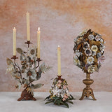 Creative Co-Op Creative Co-op Handmade Metal Vintage Reproduction Floral Candelabra, Heavily Distressed Finish (Holds 3 Tapers) - Little Miss Muffin Children & Home