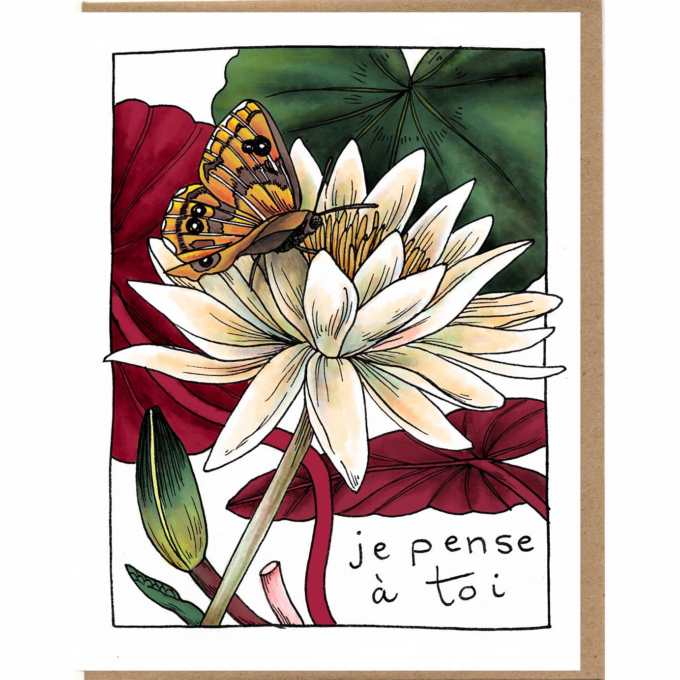 Mattea Mattea Je pense à toi ("thinking of you" in french) Card - Little Miss Muffin Children & Home