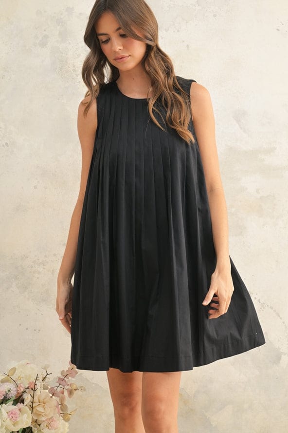 Pleated Sleeveless Mini Dress Pleated Sleeveless Mini Dress