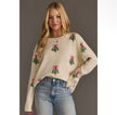 Ivory Tree Sweater with Pink Bows