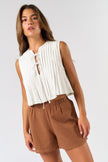 Lalavon Lalavon Pleated Front Tie Sleeveless Top - Little Miss Muffin Children & Home