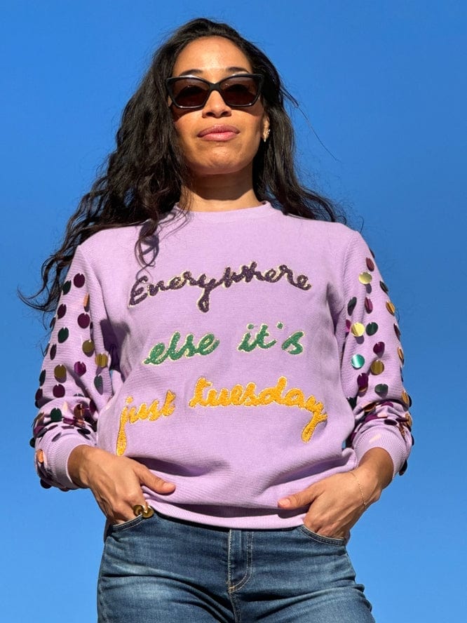 Mardi Gras Creations Mardi Gras Creations Adult JUST TUESDAY Pullover - Little Miss Muffin Children & Home