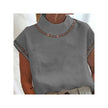 grey blouse with key hole details