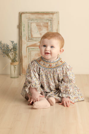 Casero & Associates Casero & Associates Harvest Blue Smock Bishop - Little Miss Muffin Children & Home