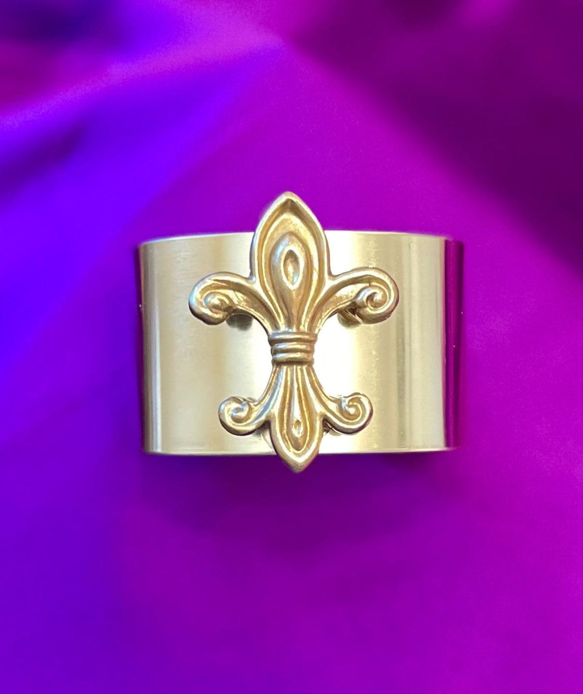 Carol Cassisa Carol Cassisa Fleur de Lis Wide Brass Cuff - Little Miss Muffin Children & Home
