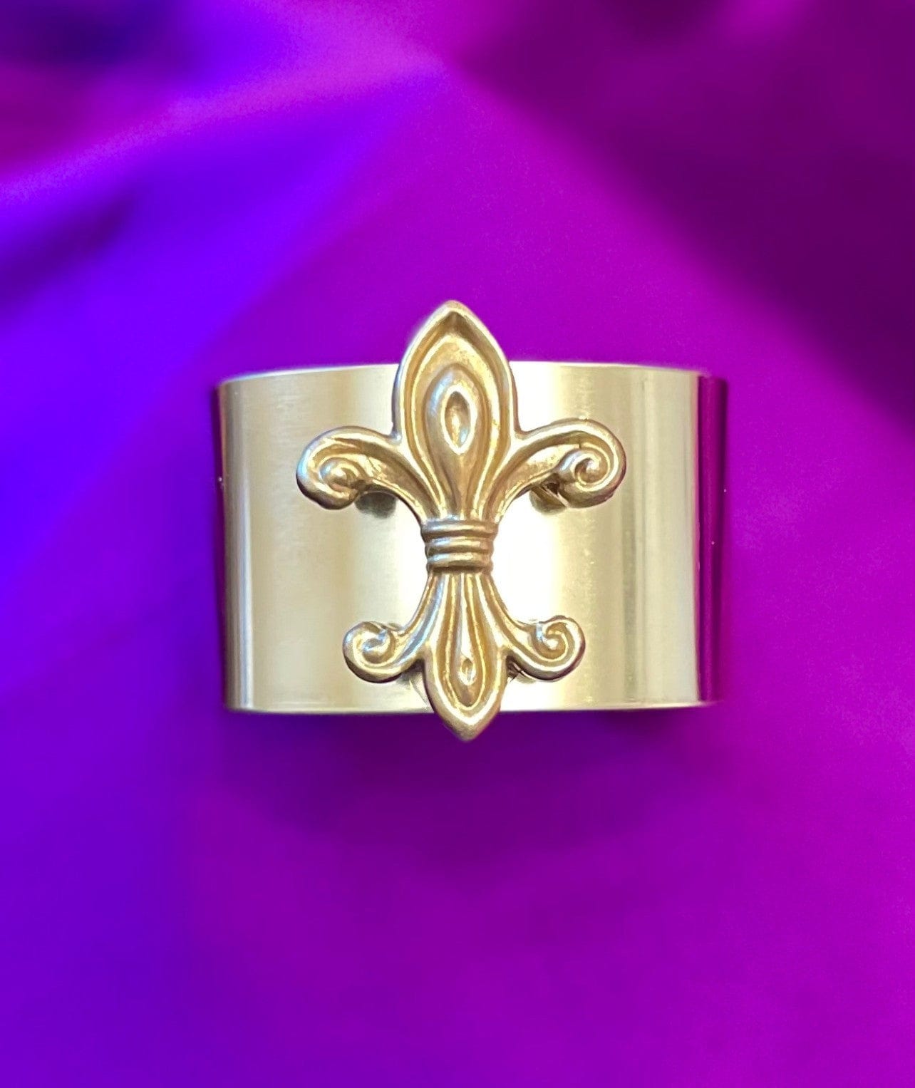 Carol Cassisa Carol Cassisa Fleur de Lis Wide Brass Cuff - Little Miss Muffin Children & Home