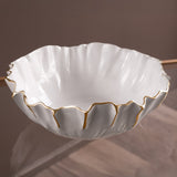 Beatriz Ball Thanni Mystic Medium Round Bowl, White & Gold