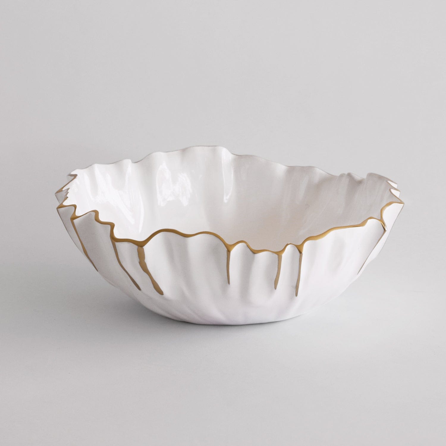 Beatriz Ball Beatriz Ball Thanni Mystic Medium Round Bowl, White & Gold - Little Miss Muffin Children & Home