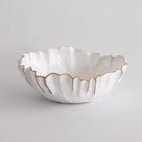 Beatriz Ball Thanni Mystic Medium Round Bowl, White & Gold