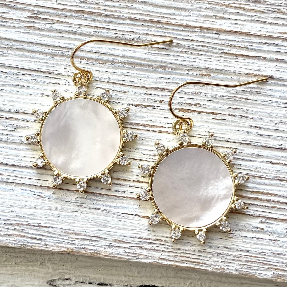 VB&CO Designs Handmade Jewelry Sunburst Earrings Mother of Pearl Jewelry Ocean Boutique - Little Miss Muffin Children & Home