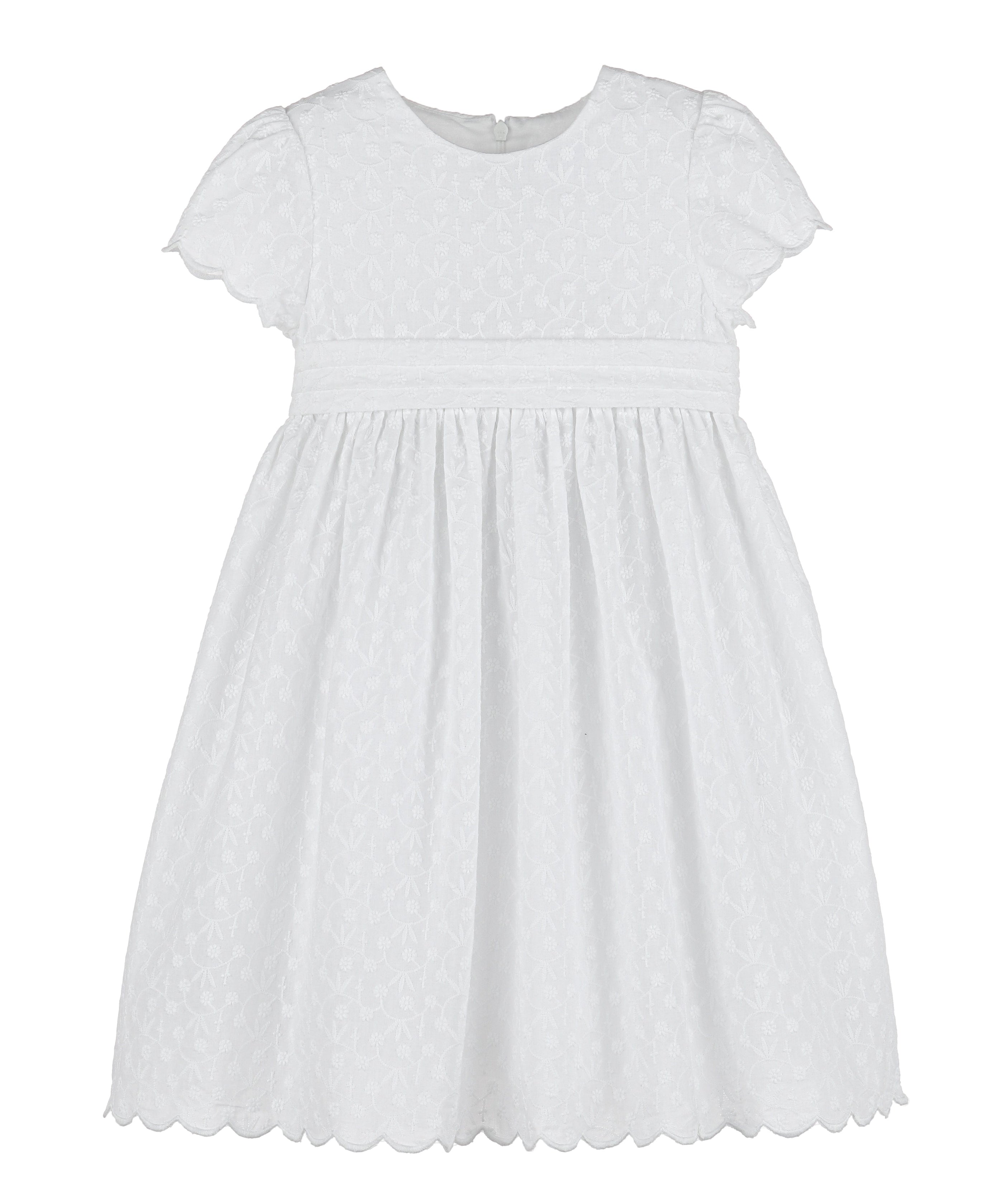 Casero & Associates Casero & Associates White Embro Dress - Little Miss Muffin Children & Home