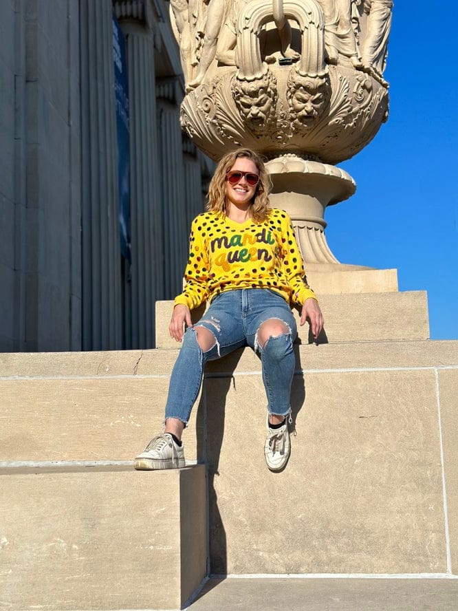 Mardi Gras Creations Mardi Gras Creations ASP Adult MARDI QUEEN V-Neck Pullover - Yellow Haze - Little Miss Muffin Children & Home