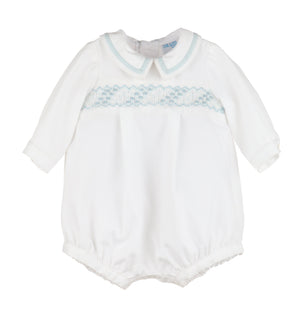 Casero & Associates Casero & Associates Classic Smock Boy Bubble, White - Little Miss Muffin Children & Home